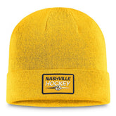 Nashville Predators Fanatics Authentic Pro Cuffed Knit Hat – Gold Discount