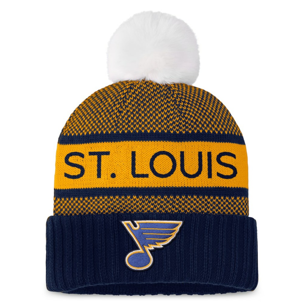St. Louis Blues Fanatics Women's Authentic Pro Rink Cuffed Knit Hat with Pom Online