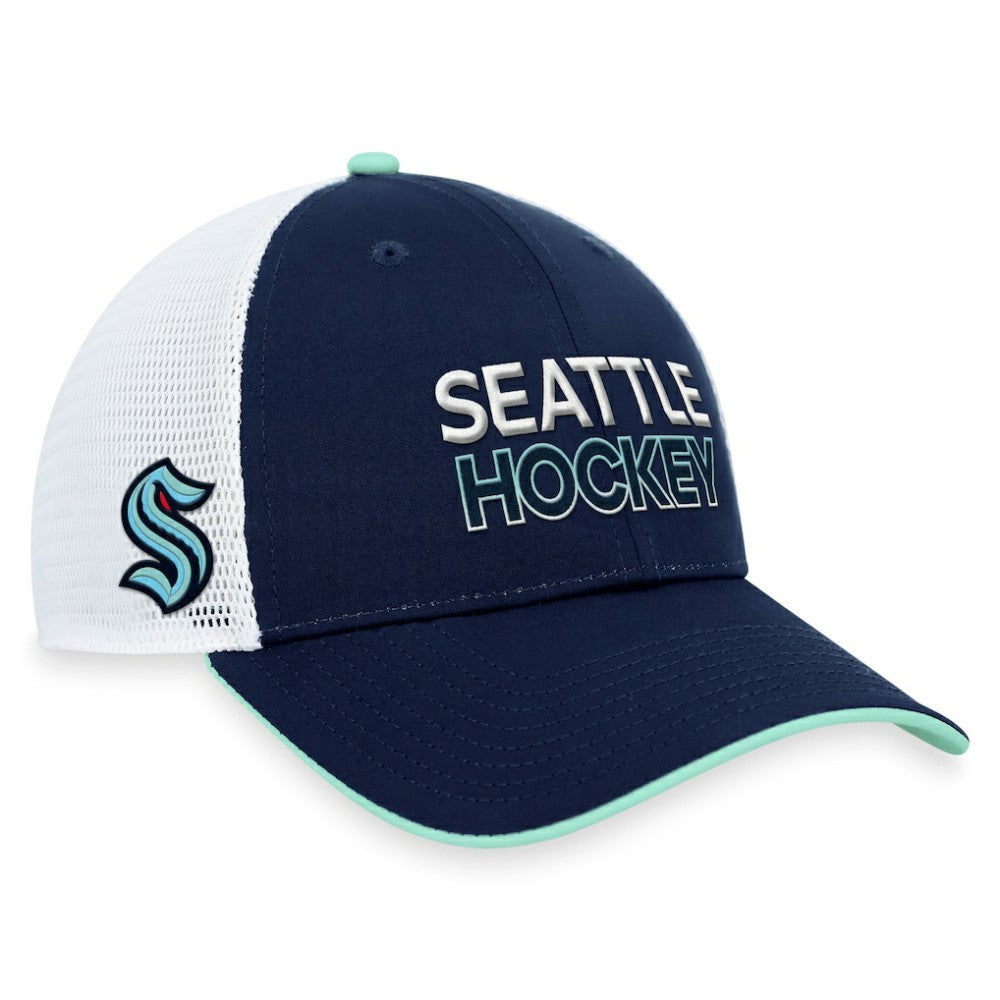 Seattle Kraken Fanatics Authentic Pro Rink Trucker Adjustable Hat Online