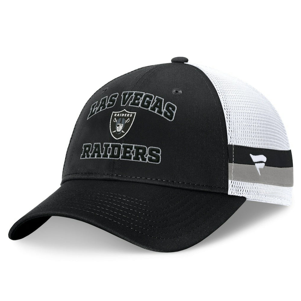 Las Vegas Raiders Fanatics Fundamentals Side Stripe Trucker Adjustable Hat