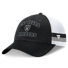 Las Vegas Raiders Fanatics Fundamentals Side Stripe Trucker Adjustable Hat