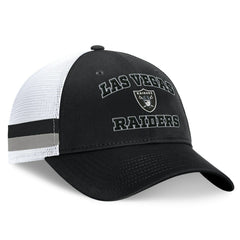 Las Vegas Raiders Fanatics Fundamentals Side Stripe Trucker Adjustable Hat