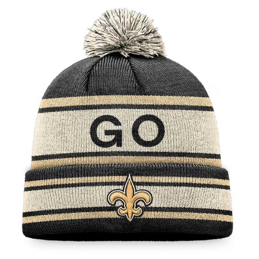 New Orleans Saints Fanatics Heritage Cuffed Knit Hat with Pom