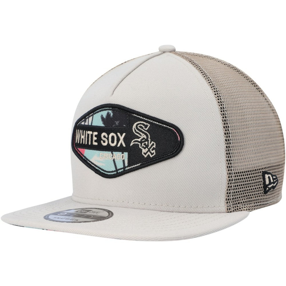 Chicago White Sox New Era Retro Beachin' Patch A-Frame Trucker 9FIFTY Snapback Hat | MLB On Sale