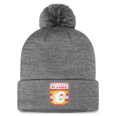 Calgary Flames Fanatics Authentic Pro Home Ice Cuffed Knit Hat with Pom Outlet