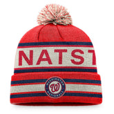 Washington Nationals Fanatics Hometown Slogan Cuffed Knit Hat with Pom | MLB Outlet