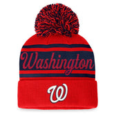 Washington Nationals Fanatics Women's Script Cuffed Knit Hat with Pom | MLB Shop