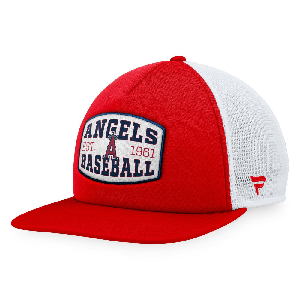 Los Angeles Angels Fanatics Foam Front Patch Trucker Snapback Hat | MLB Outlet