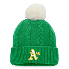 Athletics Fanatics Women's Cable Cuffed Knit Hat with Pom | MLB US