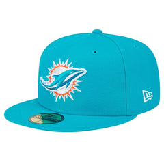 Miami Dolphins New Era Main Patch 59FIFTY Fitted Hat