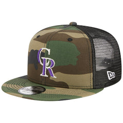 Colorado Rockies New Era Woodland Camo Trucker 9FIFTY Snapback Hat | MLB New