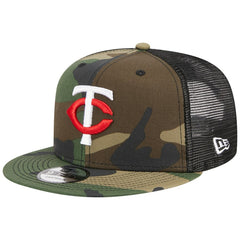 Minnesota Twins New Era Woodland Camo Trucker 9FIFTY Snapback Hat | MLB On Sale