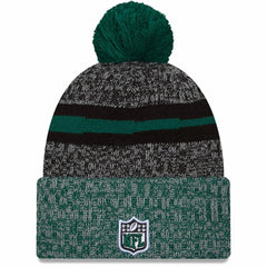 New York Jets New Era 2023 Sideline Sport Cuffed Pom Knit Hat