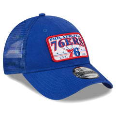Philadelphia 76ers Plate Oversized Patch Trucker 9FORTY Adjustable Hat Discount