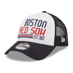 Boston Red Sox New Era Stacked A-Frame Trucker 9FORTY Adjustable Hat | MLB US