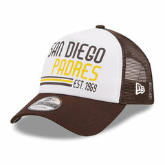 San Diego Padres New Era Stacked A-Frame Trucker 9FORTY Adjustable Hat | MLB Online