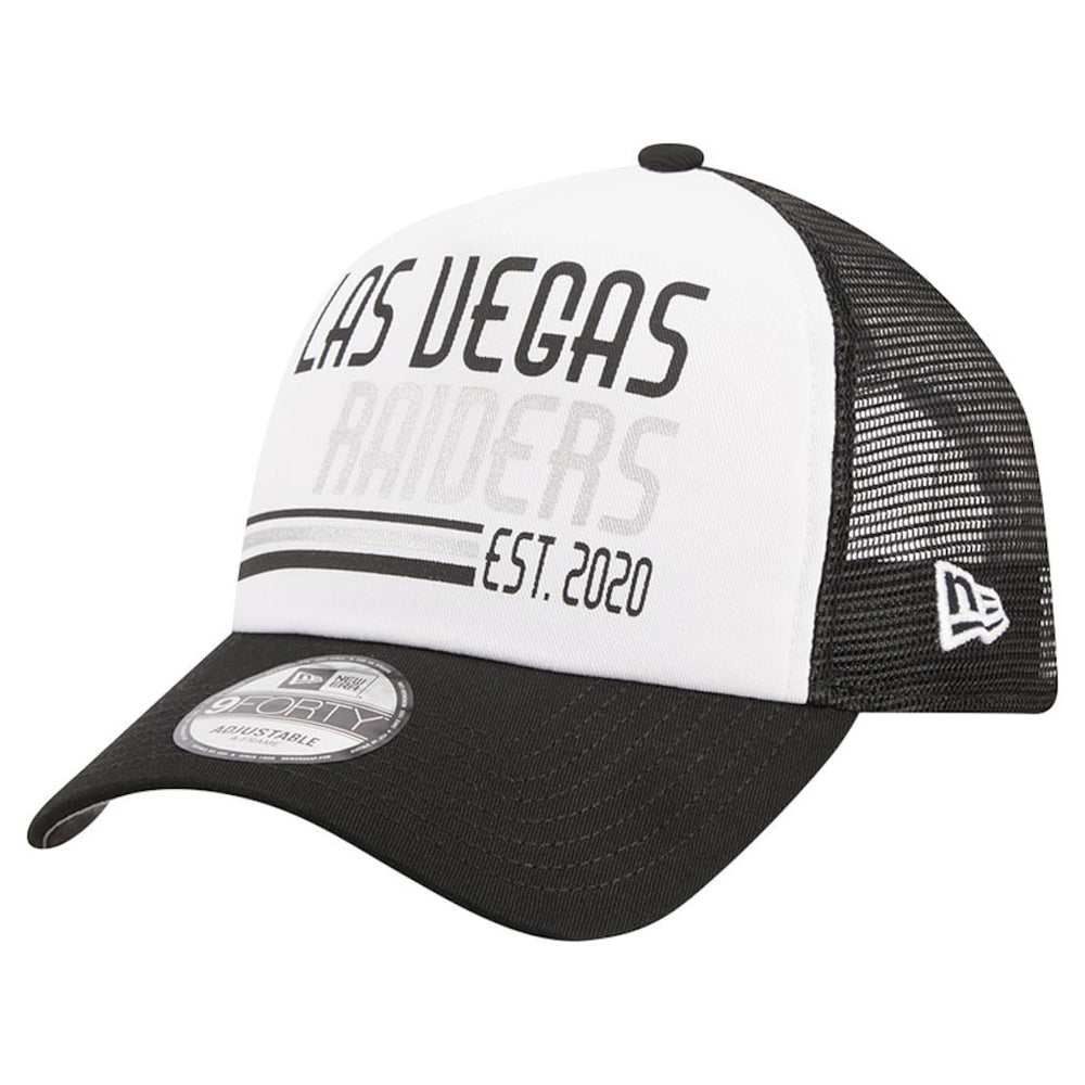 Las Vegas Raiders New Era Stacked A-Frame Trucker 9FORTY Adjustable Hat