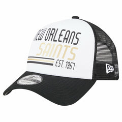 New Orleans Saints New Era Stacked A-Frame Trucker 9FORTY Adjustable Hat