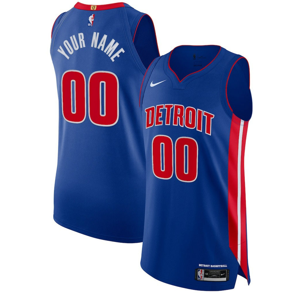 Detroit Pistons Authentic Custom Jersey Blue sale Outlet