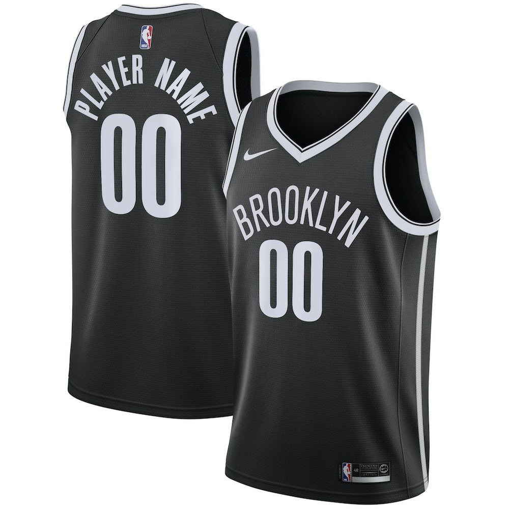 Brooklyn Nets Swingman Custom Jersey Black Discount