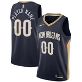 New Orleans Pelicans Swingman Custom Jersey Navy On Sale