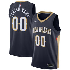 New Orleans Pelicans Swingman Custom Jersey Navy On Sale