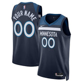 Minnesota Timberwolves Unisex Swingman Custom Jersey Navy Discount