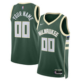 Milwaukee Bucks Unisex Swingman Custom Jersey Hunter Green Outlet