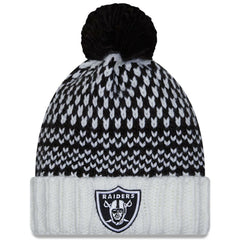 Las Vegas Raiders New Era Women's 2023 NFL Crucial Catch Cuffed Pom Knit Hat