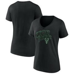 Milwaukee Bucks Women's Team Pride V-Neck T-Shirt New
