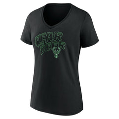 Milwaukee Bucks Women's Team Pride V-Neck T-Shirt New