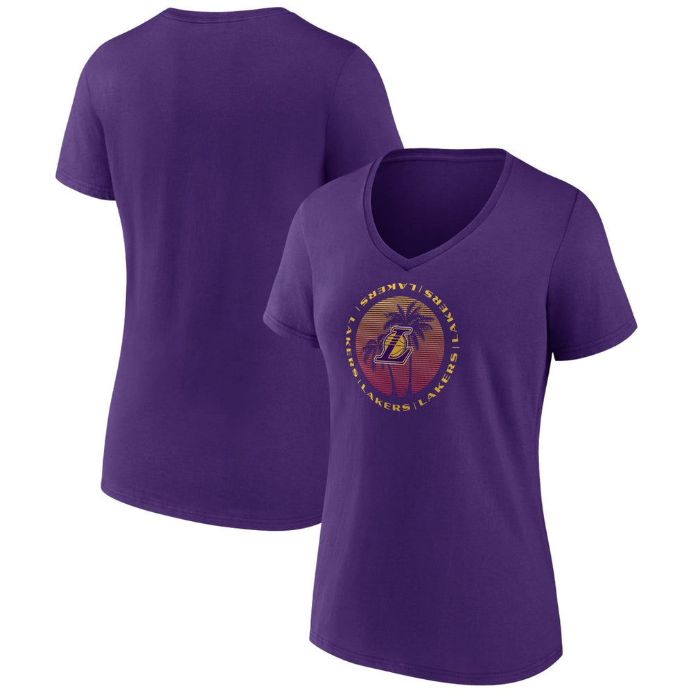 Los Angeles Lakers Women's Announcer V-Neck T-Shirt For Sale