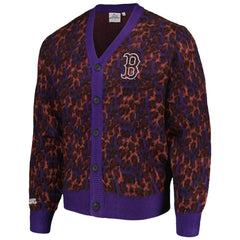 Boston Red Sox PLEASURES Cheetah Cardigan Button-Up Sweater | MLB For sale