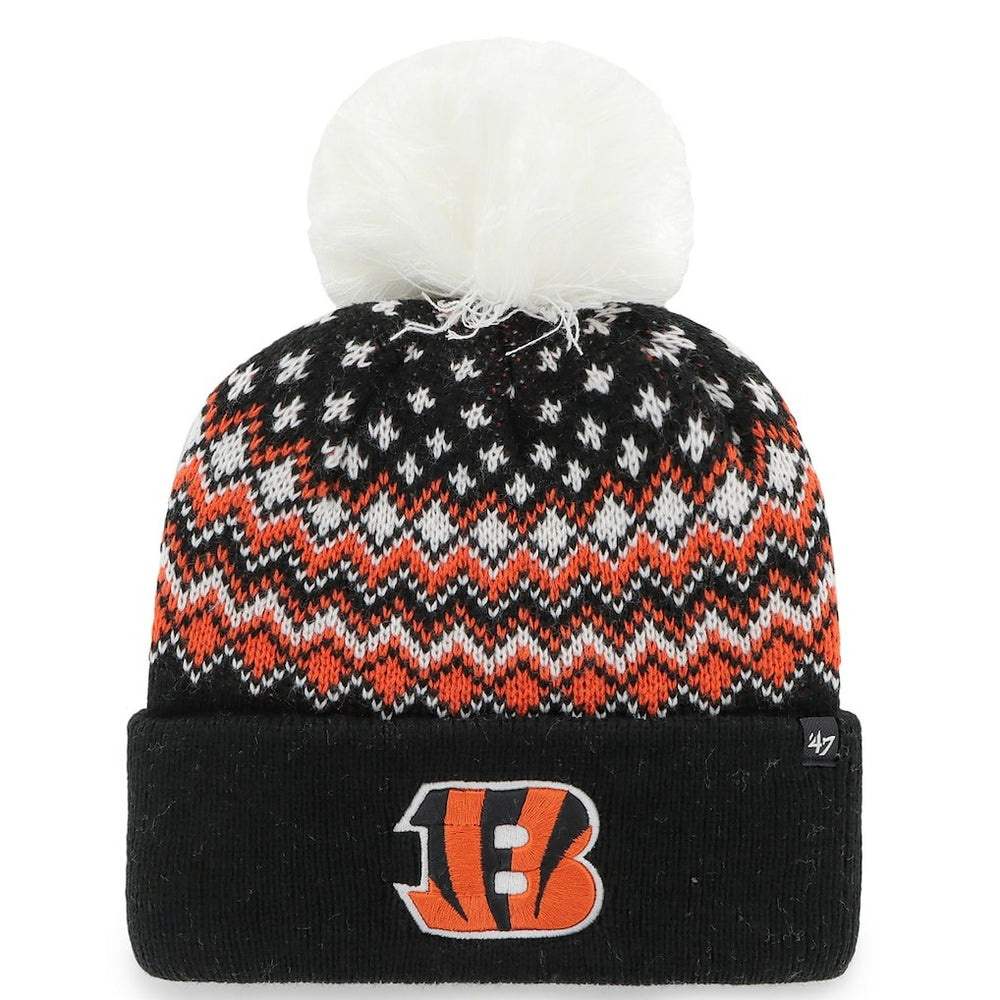 Cincinnati Bengals 47 brand '47 Women's Elsa Cuffed Knit Hat with Pom