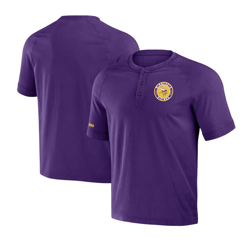 Minnesota Vikings Fanatics NFL x Darius Rucker Collection Washed Raglan Henley T-Shirt
