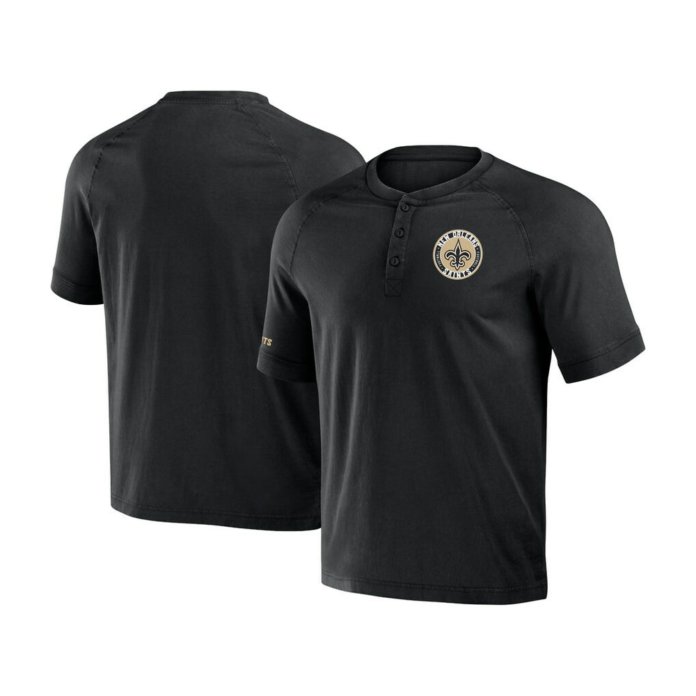 New Orleans Saints Fanatics NFL x Darius Rucker Collection Washed Raglan Henley T-Shirt