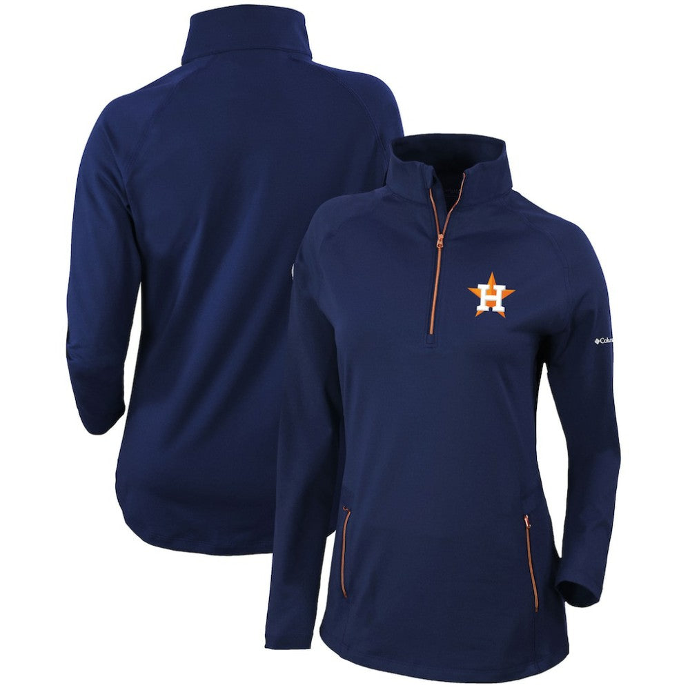 Houston Astros Columbia Women's Omni-Wick Outward Nine Quarter-Zip Pullover Top | MLB On Sale