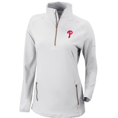 Philadelphia Phillies Columbia Women's Omni-Wick Outward Nine Quarter-Zip Pullover Top | MLB New
