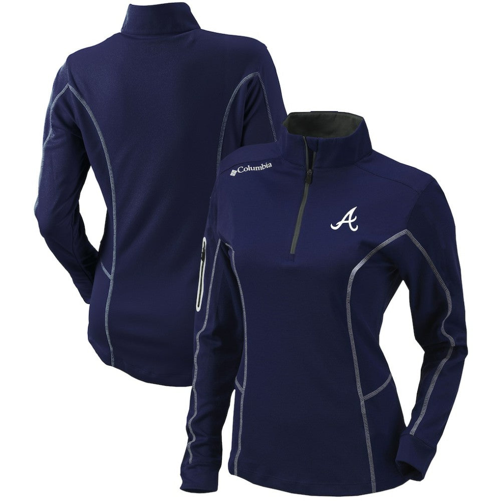 Atlanta Braves Columbia Women's Omni-Wick Shotgun Quarter-Zip Pullover Top | MLB Sale