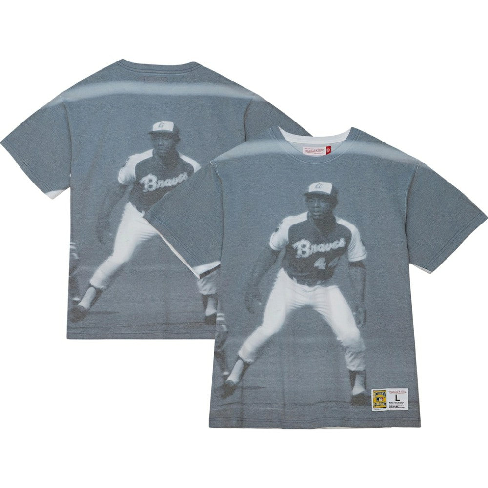 Hank Aaron Atlanta Braves Mitchell & Ness Cooperstown Collection Highlight Sublimated Player Graphic T-Shirt | MLB On Sale