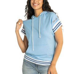 Atlanta Braves Lusso Women's Mabel Tri-Blend Short Sleeve Pullover Hoodie | MLB Sale