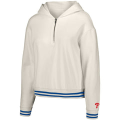 Philadelphia Phillies Lusso Women's Magnolia Tri-Blend Quarter-Zip Hoodie | MLB New