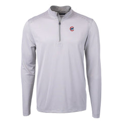 Chicago Cubs Cutter & Buck Virtue Eco Pique Micro Stripe Recycled Quarter-Zip Pullover Top | MLB US