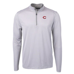 Cincinnati Reds Cutter & Buck Virtue Eco Pique Micro Stripe Recycled Quarter-Zip Pullover Top | MLB US
