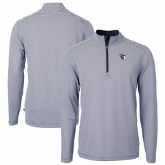 Cleveland Guardians Cutter & Buck Virtue Eco Pique Micro Stripe Recycled Quarter-Zip Pullover Top | MLB On Sale