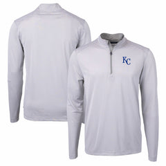 Kansas City Royals Cutter & Buck Virtue Eco Pique Micro Stripe Recycled Quarter-Zip Pullover Top | MLB Outlet