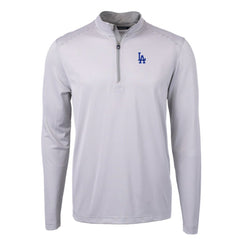 Los Angeles Dodgers Cutter & Buck Virtue Eco Pique Micro Stripe Recycled Quarter-Zip Pullover Top | MLB Shop