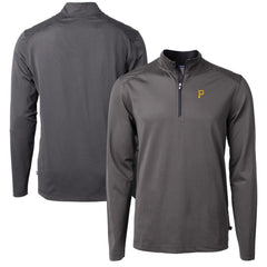 Pittsburgh Pirates Cutter & Buck Virtue Eco Pique Micro Stripe Recycled Quarter-Zip Pullover Top | MLB Sale
