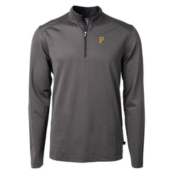 Pittsburgh Pirates Cutter & Buck Virtue Eco Pique Micro Stripe Recycled Quarter-Zip Pullover Top | MLB Sale