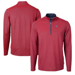 Washington Nationals Cutter & Buck Virtue Eco Pique Micro Stripe Recycled Quarter-Zip Pullover Top | MLB Shop